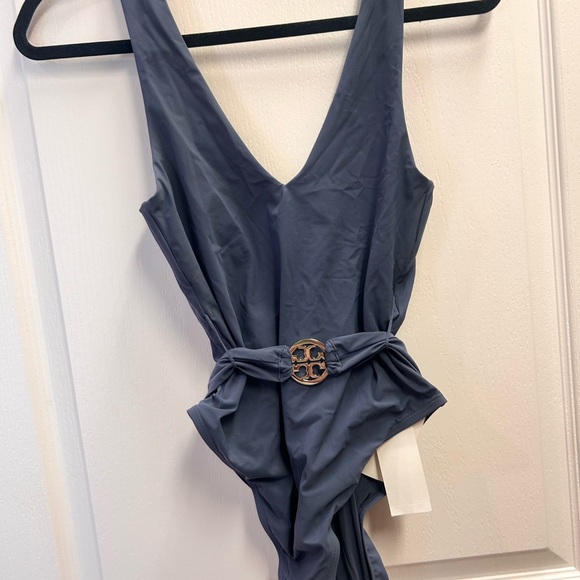 NWT Tory Burch Miller Navy Blue One-Piece Swimsuit Size Small - Picture 2 of 6